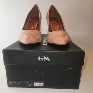 Coach Waverly Pink Suede Pointed-Toe Pumps - Size 9.5